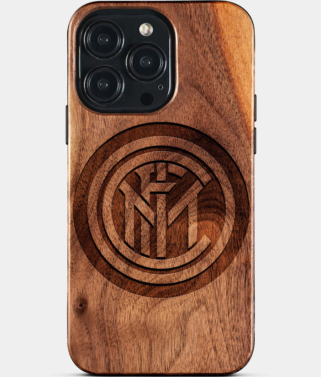 Custom Inter Milan FC iPhone 15/15 Pro/15 Pro Max/15 Plus Case - Wood Inter Milan FC Cover - Eco-friendly Inter Milan FC iPhone 15 Case - Carved Wood Custom Inter Milan FC Gift For Him - Monogrammed Personalized iPhone 15 Cover By Aldergrove & Oak