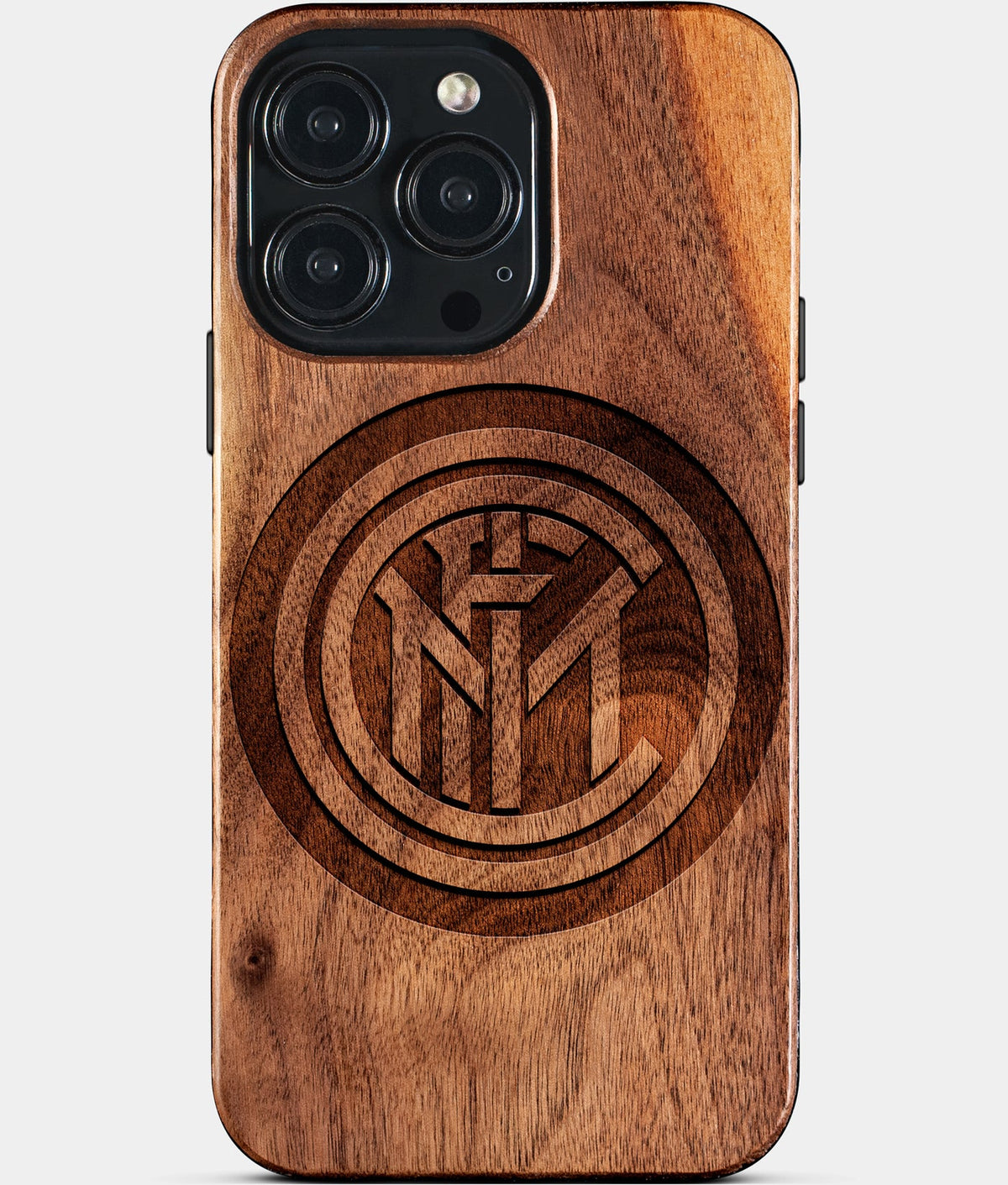 Custom Inter Milan FC iPhone 15/15 Pro/15 Pro Max/15 Plus Case - Wood Inter Milan FC Cover - Eco-friendly Inter Milan FC iPhone 15 Case - Carved Wood Custom Inter Milan FC Gift For Him - Monogrammed Personalized iPhone 15 Cover By Aldergrove & Oak