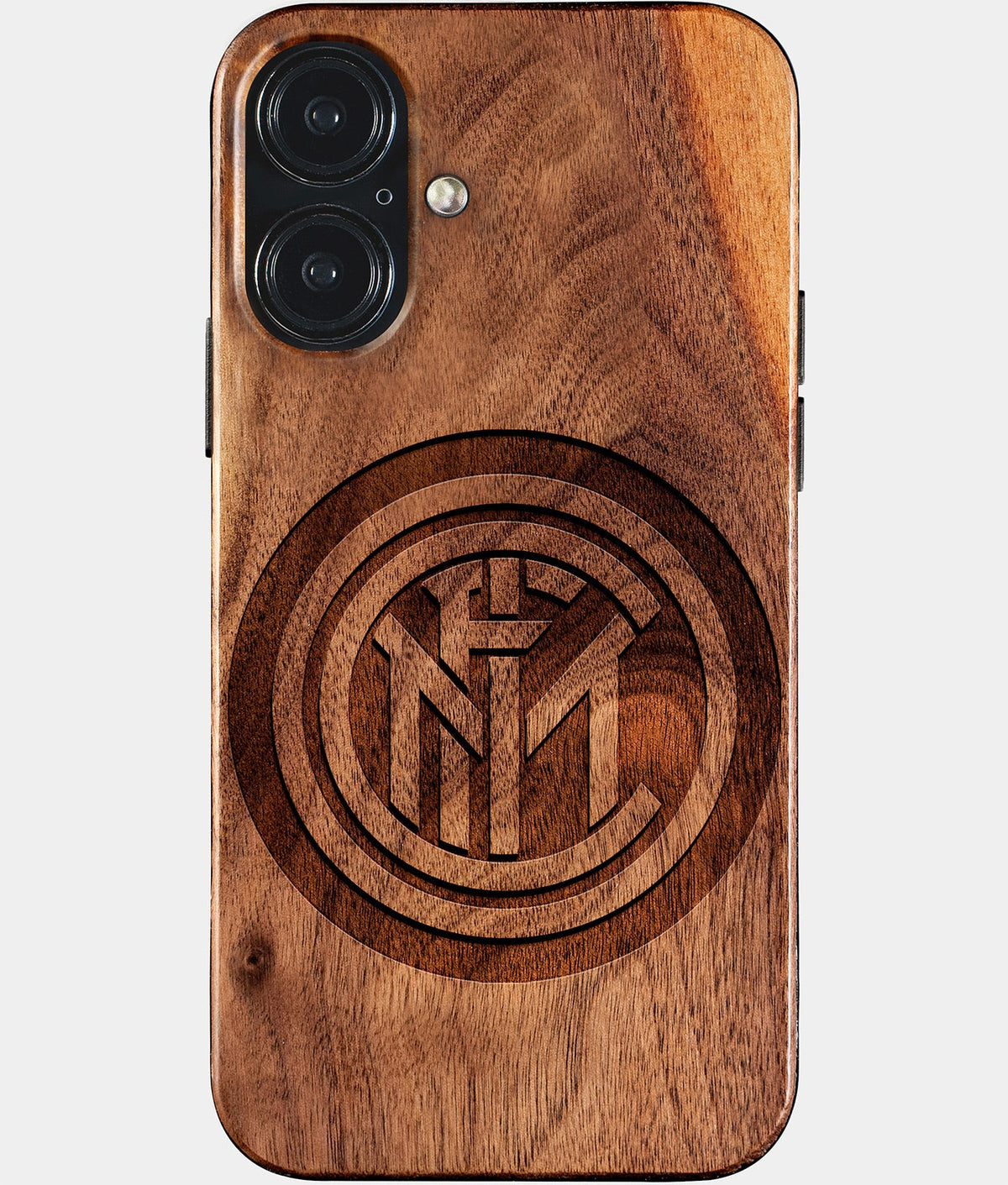Eco-friendly Inter Milan FC iPhone 17 Case - Carved Wood Custom Inter Milan FC Gift For Him - Monogrammed Personalized iPhone 17 Cover By Aldergrove & Oak