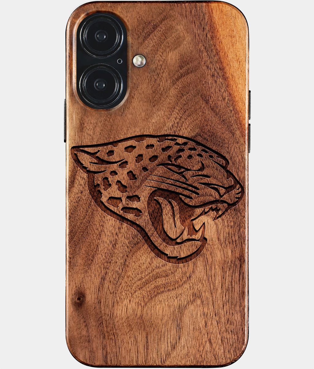 Eco-friendly Jacksonville Jaguars iPhone 17 Case - Carved Wood Custom Jacksonville Jaguars Gift For Him - Monogrammed Personalized iPhone 17 Cover By Aldergrove & Oak