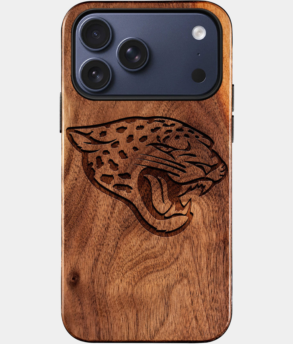 Custom Jacksonville Jaguars iPhone 17/17 Pro/17 Pro Max/17 Air Case - Wood Jaguars Cover - Eco-friendly Jacksonville Jaguars iPhone 17 Case - Carved Wood Custom Jacksonville Jaguars Gift For Him - Monogrammed Personalized iPhone 17 Cover By Aldergrove & Oak