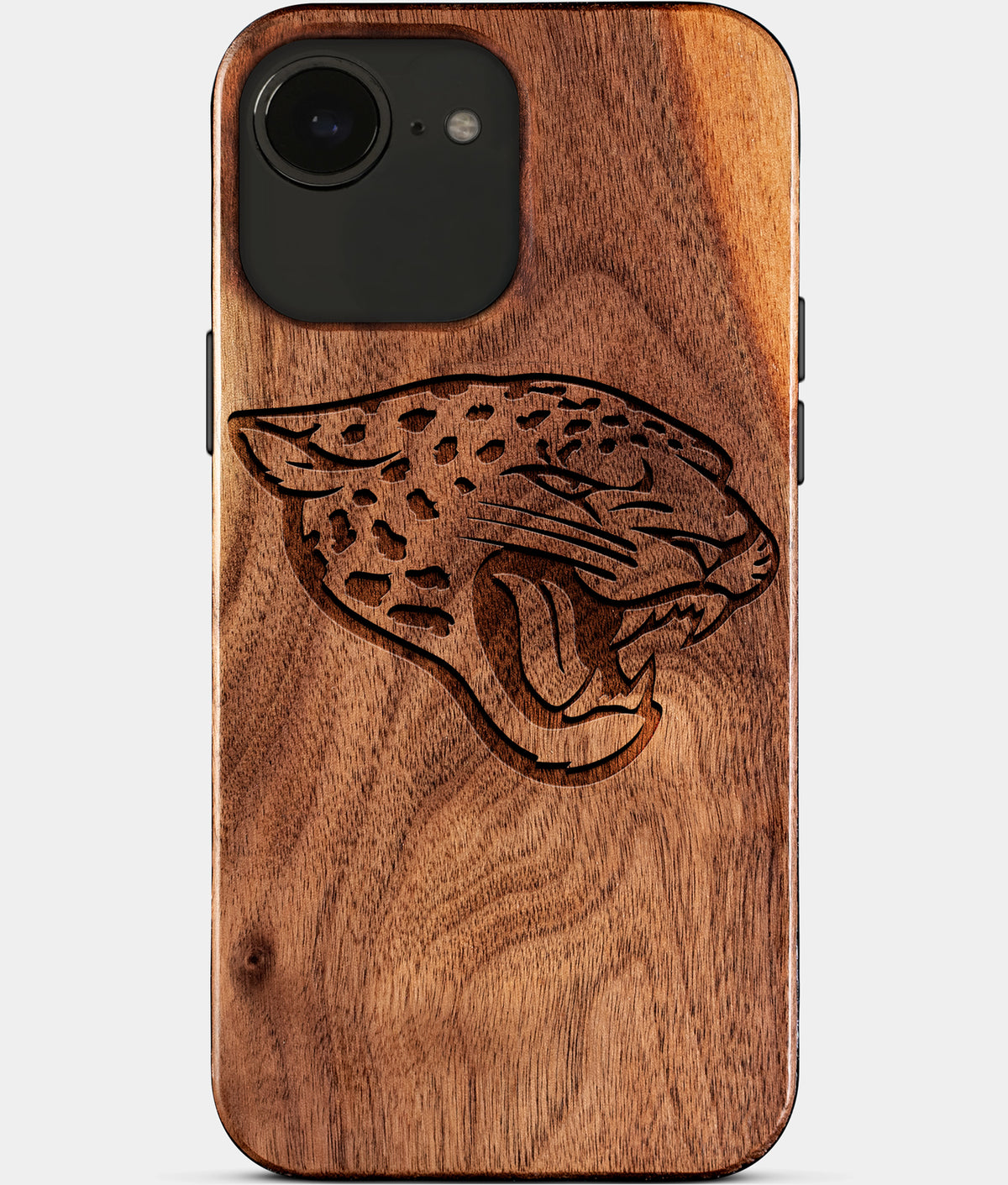 Eco-friendly Jacksonville Jaguars iPhone 17e Case - Carved Wood Custom Jacksonville Jaguars Gift For Him - Monogrammed Personalized iPhone 17e Cover By Aldergrove & Oak