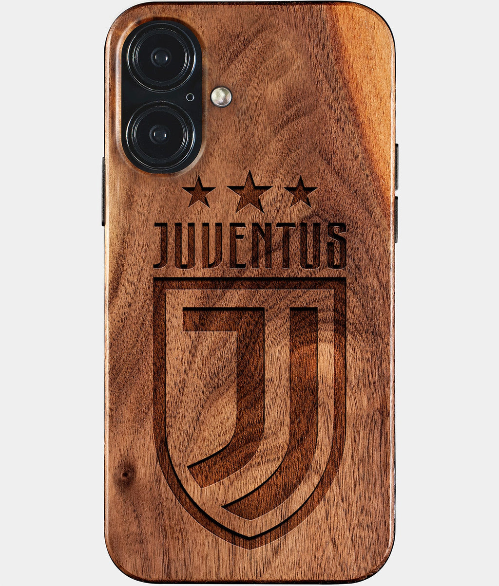 Eco-friendly Juventus FC iPhone 17 Case - Carved Wood Custom Juventus FC Gift For Him - Monogrammed Personalized iPhone 17 Cover By Aldergrove & Oak