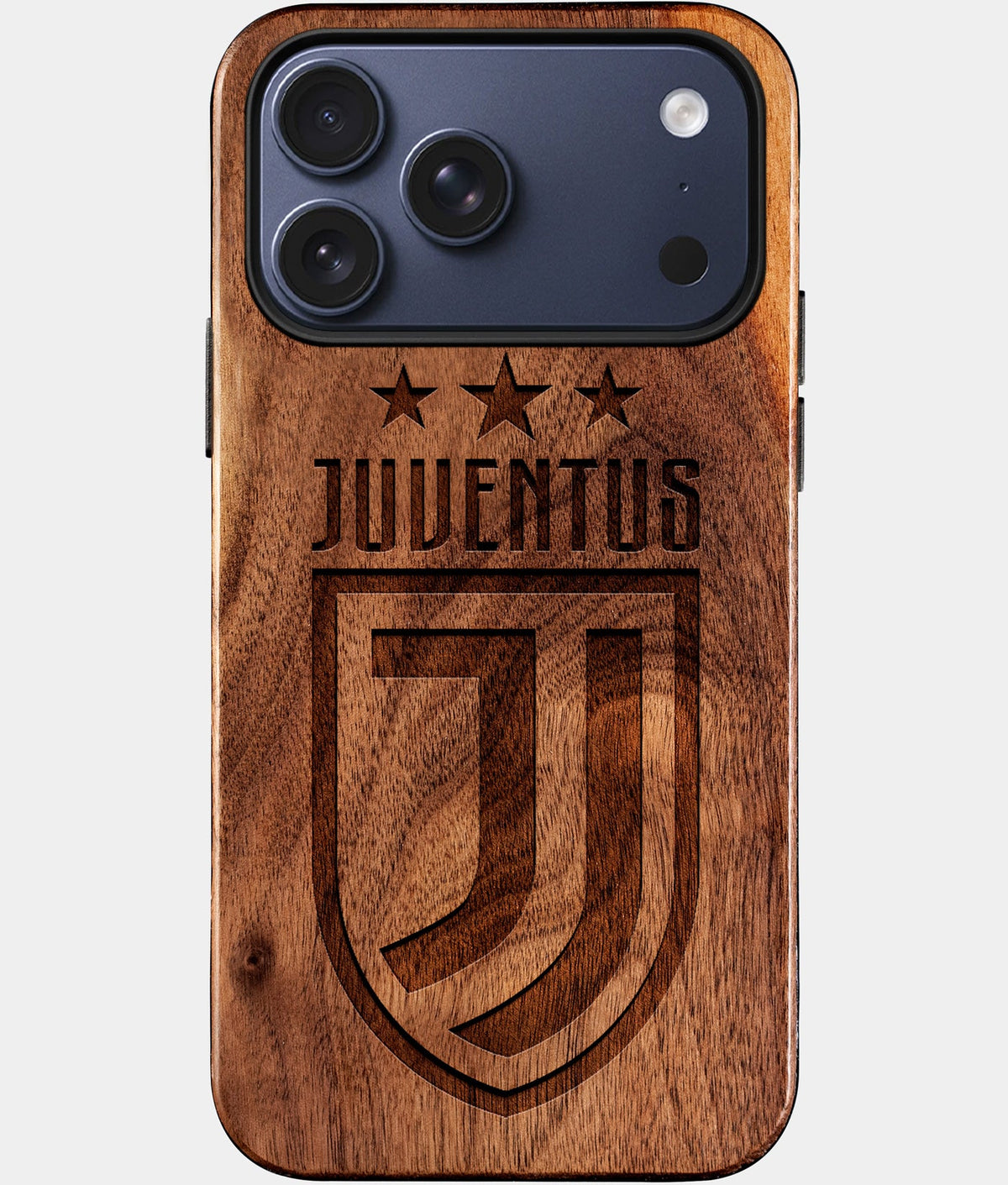 Eco-friendly Juventus FC iPhone 17 Pro Case - Carved Wood Custom Juventus FC Gift For Him - Monogrammed Personalized iPhone 17 Pro Cover By Aldergrove & Oak