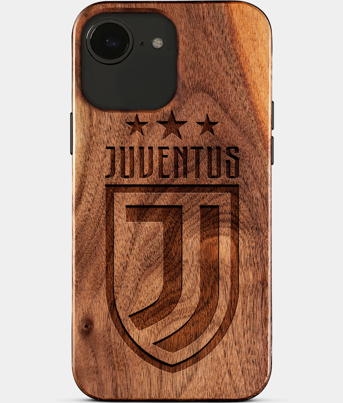 Eco-friendly Juventus FC iPhone 17e Case - Carved Wood Custom Juventus FC Gift For Him - Monogrammed Personalized iPhone 17e Cover By Aldergrove & Oak