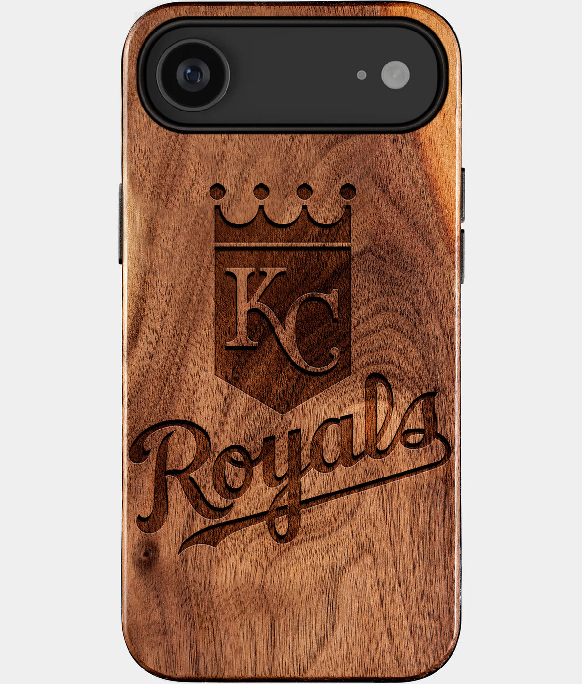 Eco-friendly Kansas City Royals iPhone 17 Air Case - Carved Wood Custom Kansas City Royals Gift For Him - Monogrammed Personalized iPhone 17 Air Cover By Aldergrove & Oak