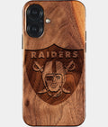 Custom Las Vegas Raiders iPhone 17 Case - Carved Wood Raiders Cover - Eco-friendly Las Vegas Raiders iPhone 17 Case - Custom Las Vegas Raiders Gift For Him - Monogrammed Personalized iPhone 17 Cover By Aldergrove & Oak