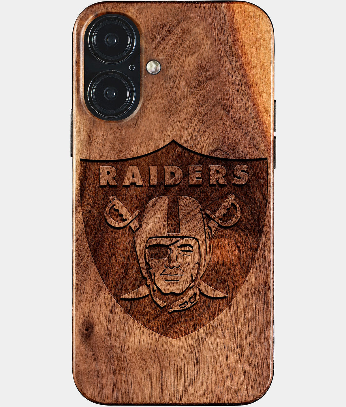 Custom Las Vegas Raiders iPhone 17 Case - Carved Wood Raiders Cover - Eco-friendly Las Vegas Raiders iPhone 17 Case - Custom Las Vegas Raiders Gift For Him - Monogrammed Personalized iPhone 17 Cover By Aldergrove & Oak