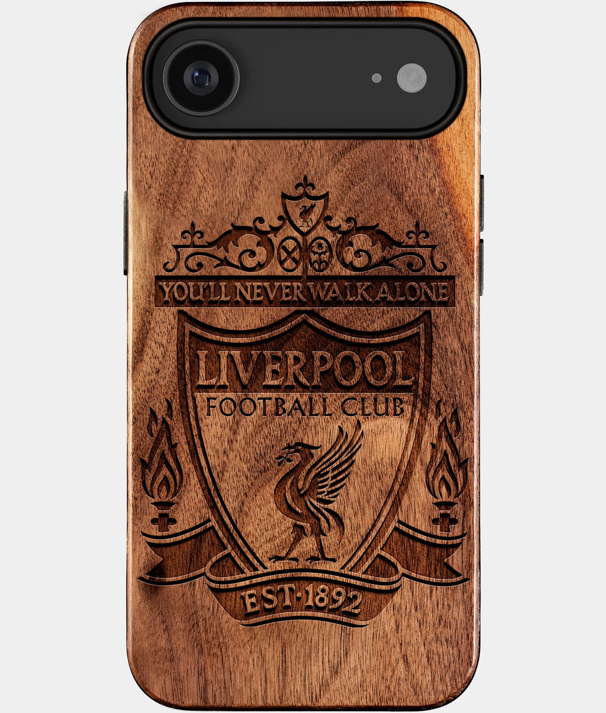Eco-friendly Liverpool FC iPhone 17 Air Case - Carved Wood Custom Liverpool FC Gift For Him - Monogrammed Personalized iPhone 17 Air Cover By Aldergrove & Oak