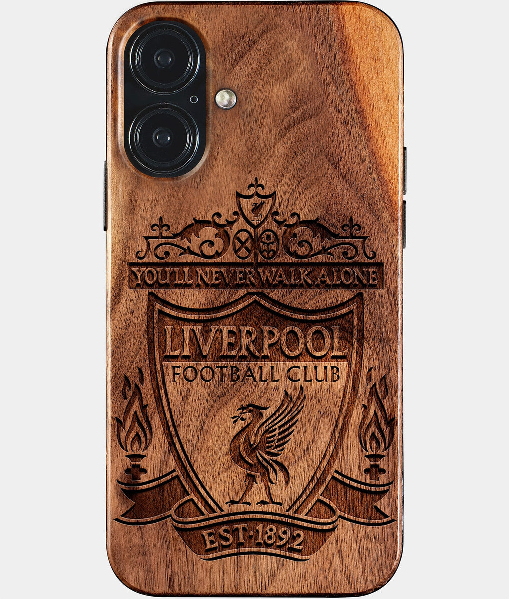 Eco-friendly Liverpool FC iPhone 17 Case - Carved Wood Custom Liverpool FC Gift For Him - Monogrammed Personalized iPhone 17 Cover By Aldergrove & Oak