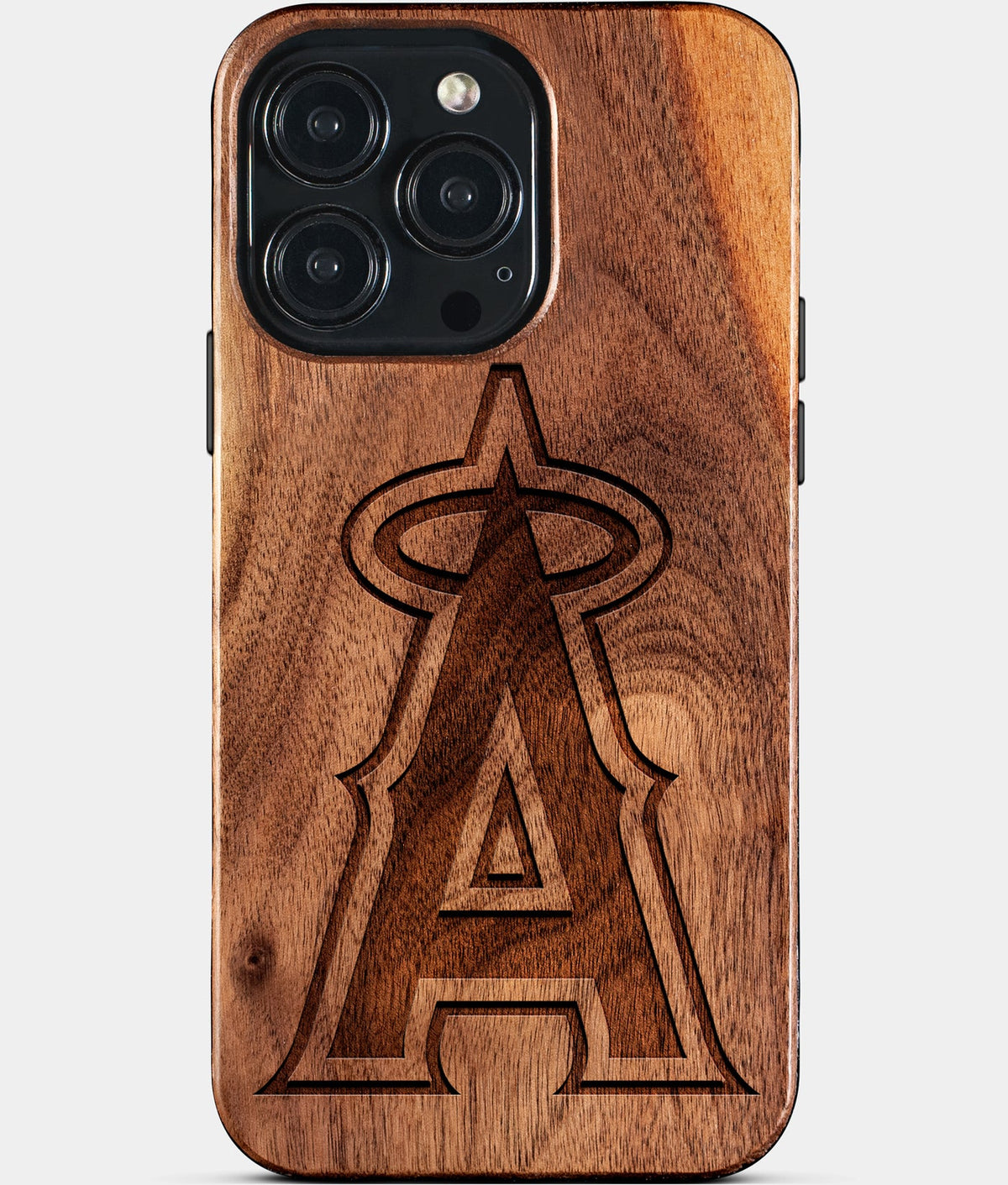 Custom Los Angeles Angels iPhone 15/15 Pro/15 Pro Max/15 Plus Case - Wood Angels Cover - Eco-friendly Los Angeles Angels iPhone 15 Case - Carved Wood Custom Los Angeles Angels Gift For Him - Monogrammed Personalized iPhone 15 Cover By Aldergrove & Oak