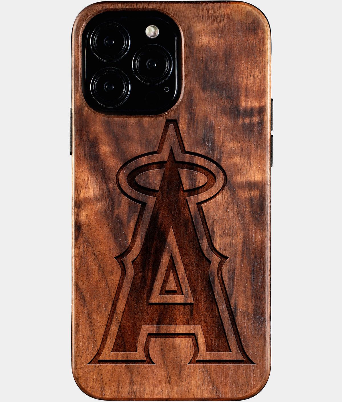 Custom Los Angeles Angels iPhone 16/16 Pro/16 Pro Max/16 Plus Case - Wood Angels Cover - Eco-friendly Los Angeles Angels iPhone 16 Case - Carved Wood Custom Los Angeles Angels Gift For Him - Monogrammed Personalized iPhone 16 Cover By Aldergrove & Oak