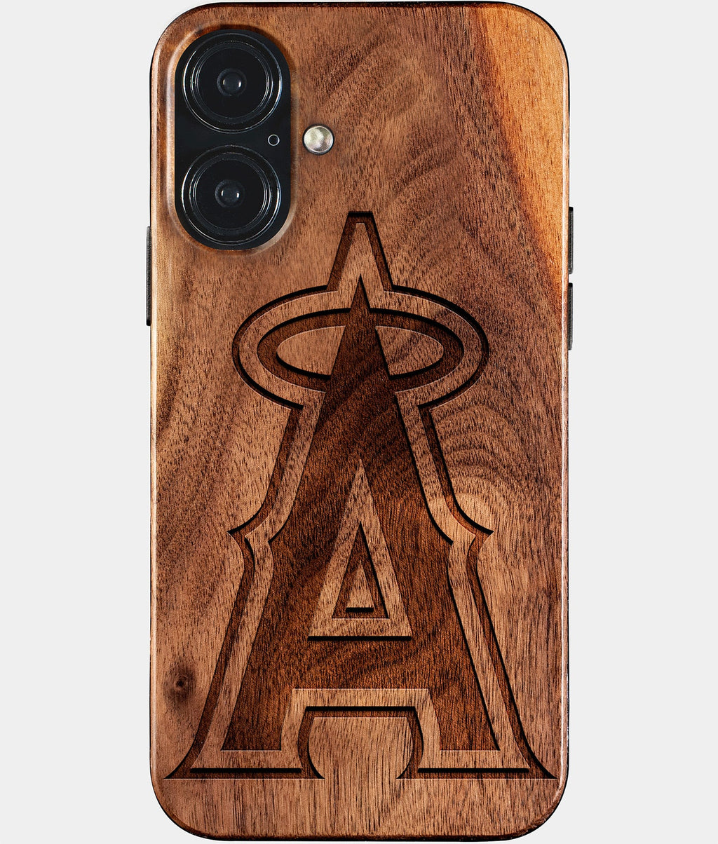 Eco-friendly Los Angeles Angels iPhone 17 Case - Carved Wood Custom Los Angeles Angels Gift For Him - Monogrammed Personalized iPhone 17 Cover By Aldergrove & Oak