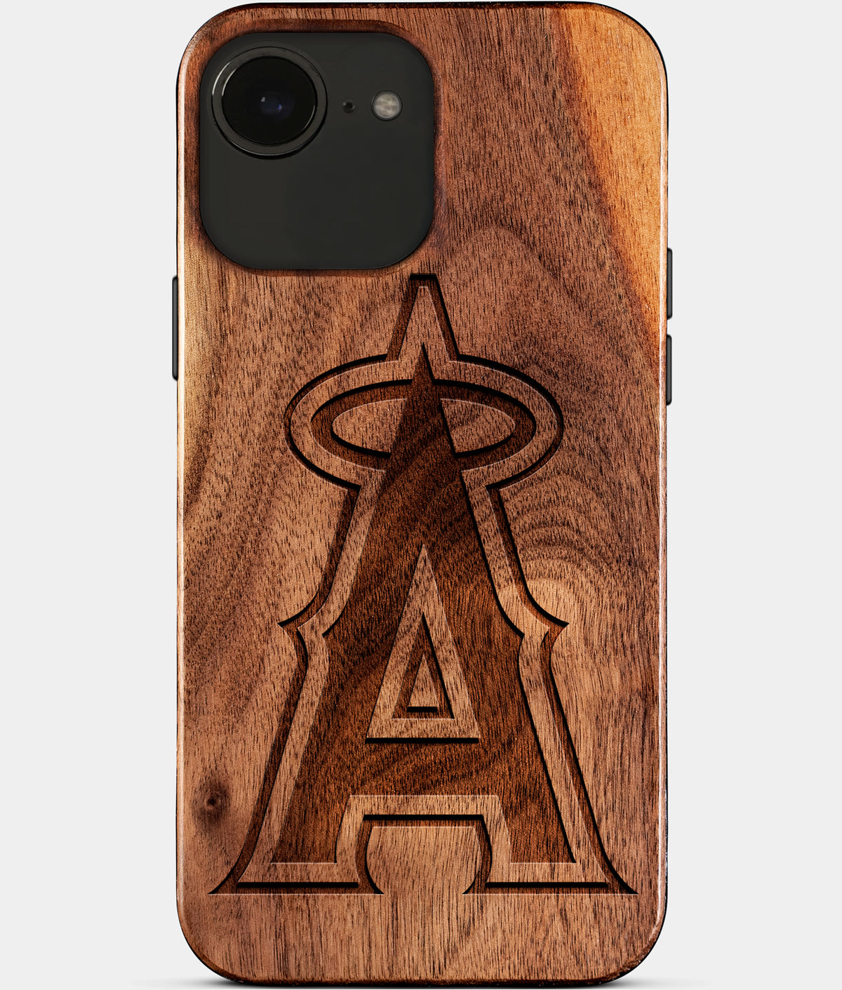 Eco-friendly Los Angeles Angels iPhone 17e Case - Carved Wood Custom Los Angeles Angels Gift For Him - Monogrammed Personalized iPhone 17e Cover By Aldergrove & Oak
