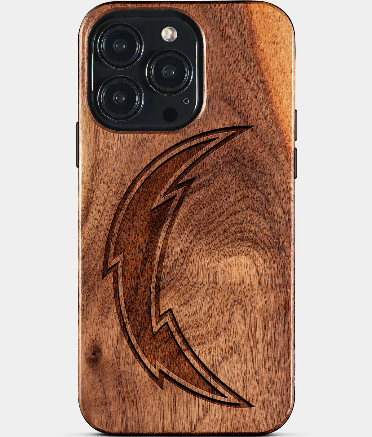 Custom Los Angeles Chargers iPhone 15/15 Pro/15 Pro Max/15 Plus Case - Wood Chargers Cover - Eco-friendly Los Angeles Chargers iPhone 15 Case - Carved Wood Custom Los Angeles Chargers Gift For Him - Monogrammed Personalized iPhone 15 Cover By Aldergrove & Oak