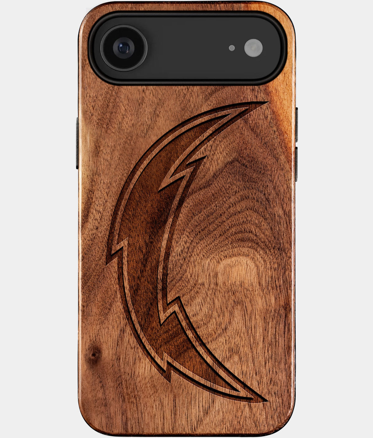 Eco-friendly Los Angeles Chargers iPhone 17 Air Case - Carved Wood Custom Los Angeles Chargers Gift For Him - Monogrammed Personalized iPhone 17 Air Cover By Aldergrove & Oak