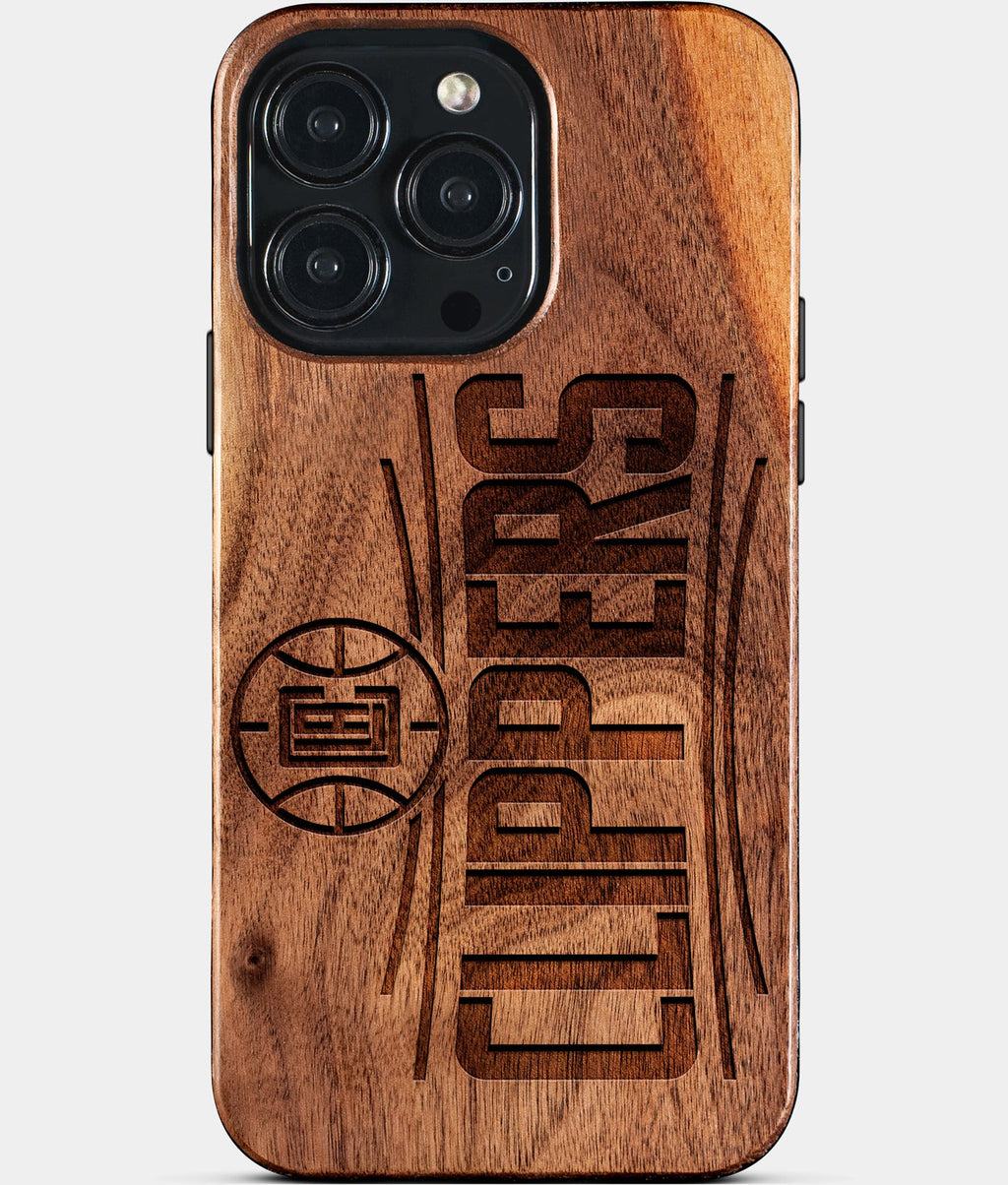 Custom Los Angeles Clippers iPhone 15/15 Pro/15 Pro Max/15 Plus Case - Wood Clippers Cover - Eco-friendly Los Angeles Clippers iPhone 15 Case - Carved Wood Custom Los Angeles Clippers Gift For Him - Monogrammed Personalized iPhone 15 Cover By Aldergrove & Oak