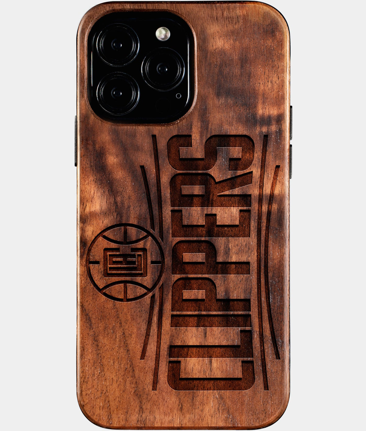 Custom Los Angeles Clippers iPhone 16/16 Pro/16 Pro Max/16 Plus Case - Wood Clippers Cover - Eco-friendly Los Angeles Clippers iPhone 16 Case - Carved Wood Custom Los Angeles Clippers Gift For Him - Monogrammed Personalized iPhone 16 Cover By Aldergrove & Oak