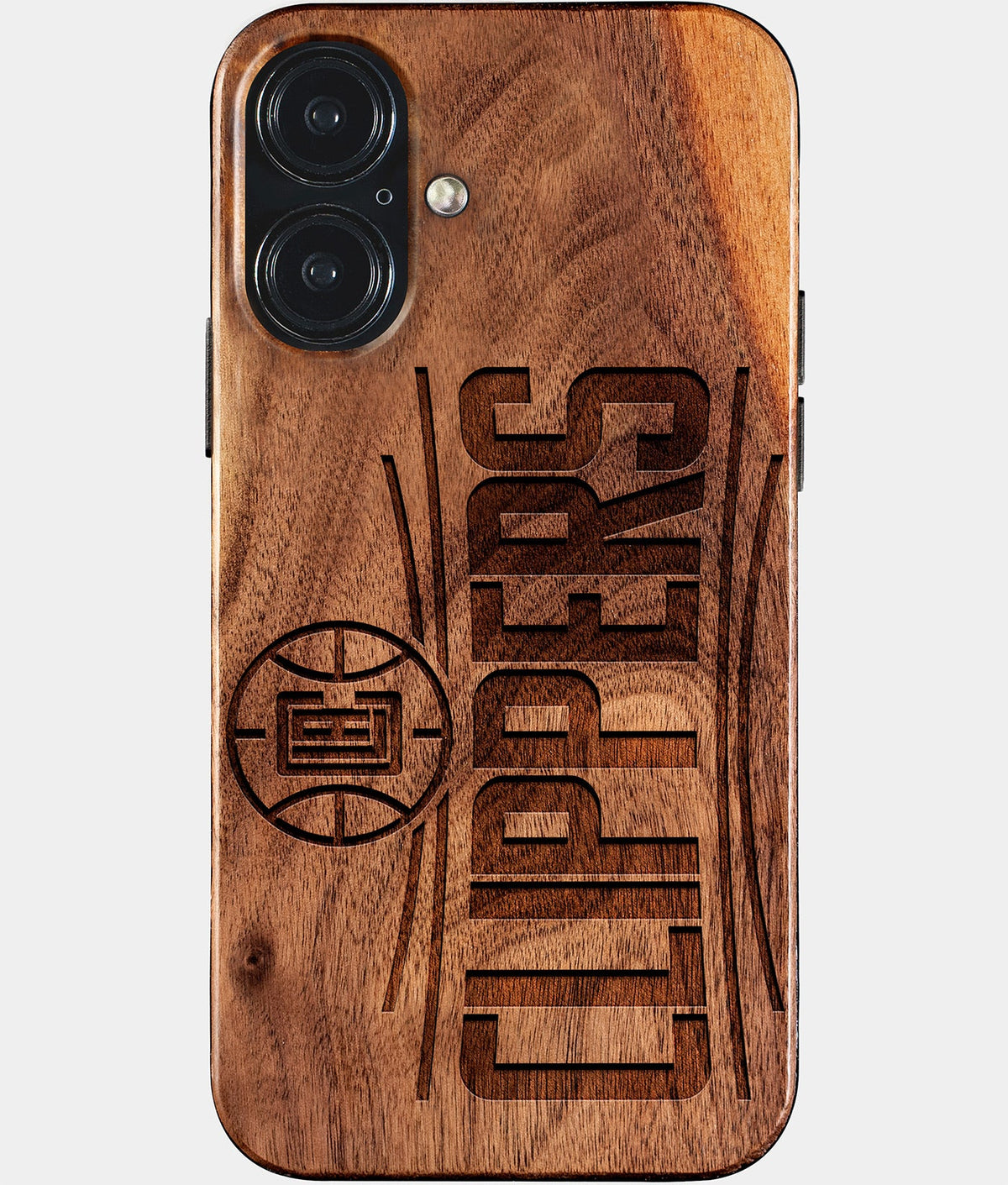Eco-friendly Los Angeles Clippers iPhone 17 Case - Carved Wood Custom Los Angeles Clippers Gift For Him - Monogrammed Personalized iPhone 17 Cover By Aldergrove & Oak