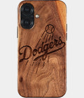 Eco-friendly Los Angeles Dodgers iPhone 17 Case. Dodgers 2025 World Series Cases. Carved Wood Custom Los Angeles Dodgers Gift For Him - Monogrammed Personalized iPhone 17 Cover By Aldergrove & Oak