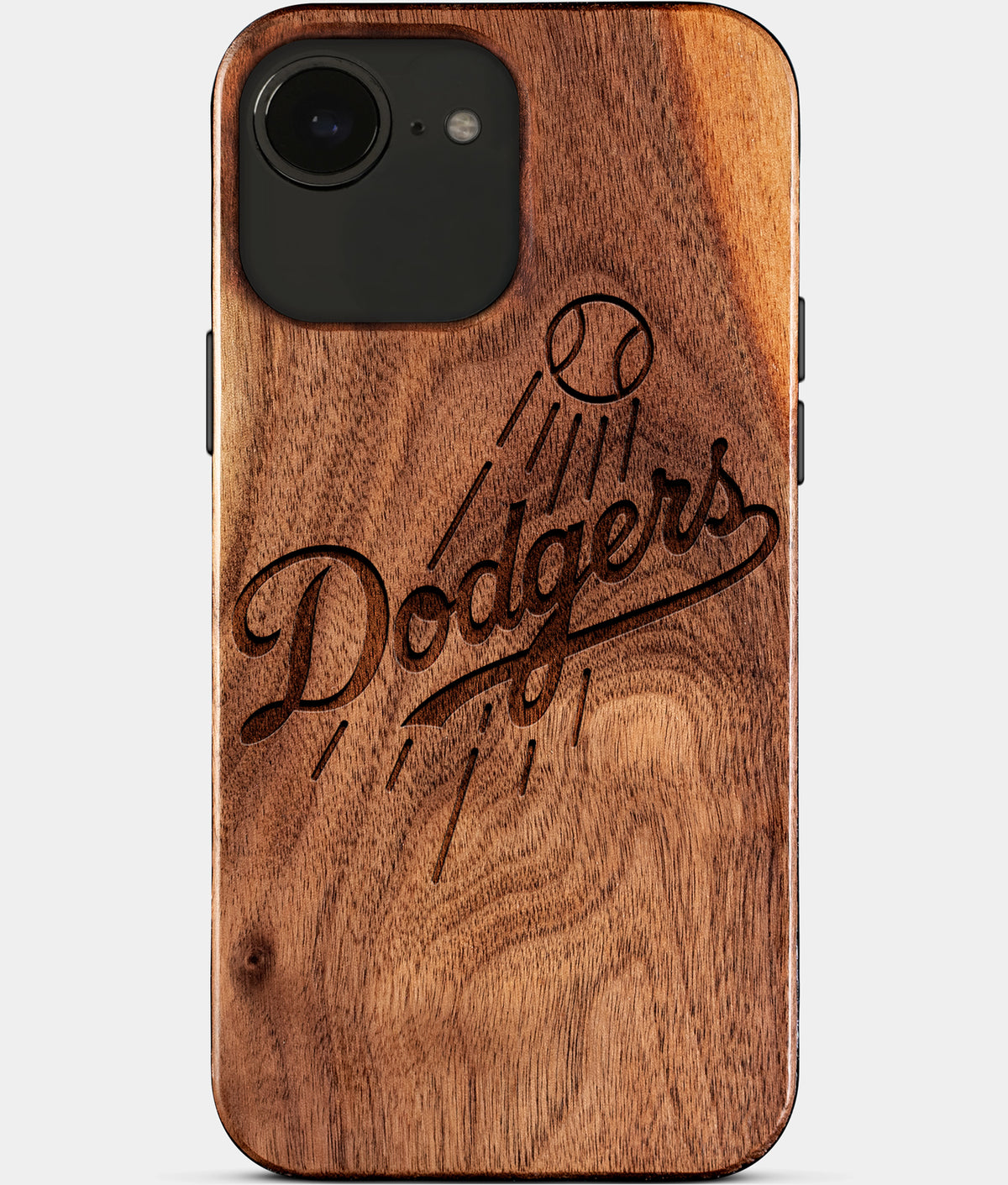 Eco-friendly Los Angeles Dodgers iPhone 17e Case. Dodgers 2025 World Series Cases. Carved Wood Custom Los Angeles Dodgers Gift For Him - Monogrammed Personalized iPhone 17e Cover By Aldergrove & Oak