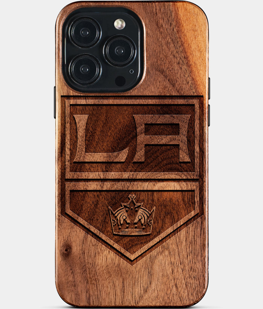 Custom Los Angeles Kings iPhone 15/15 Pro/15 Pro Max/15 Plus Case - Wood Kings Cover - Eco-friendly Los Angeles Kings iPhone 15 Case - Carved Wood Custom Los Angeles Kings Gift For Him - Monogrammed Personalized iPhone 15 Cover By Aldergrove & Oak