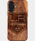 Eco-friendly Los Angeles Kings iPhone 17 Case - Carved Wood Custom Los Angeles Kings Gift For Him - Monogrammed Personalized iPhone 17 Cover By Aldergrove & Oak