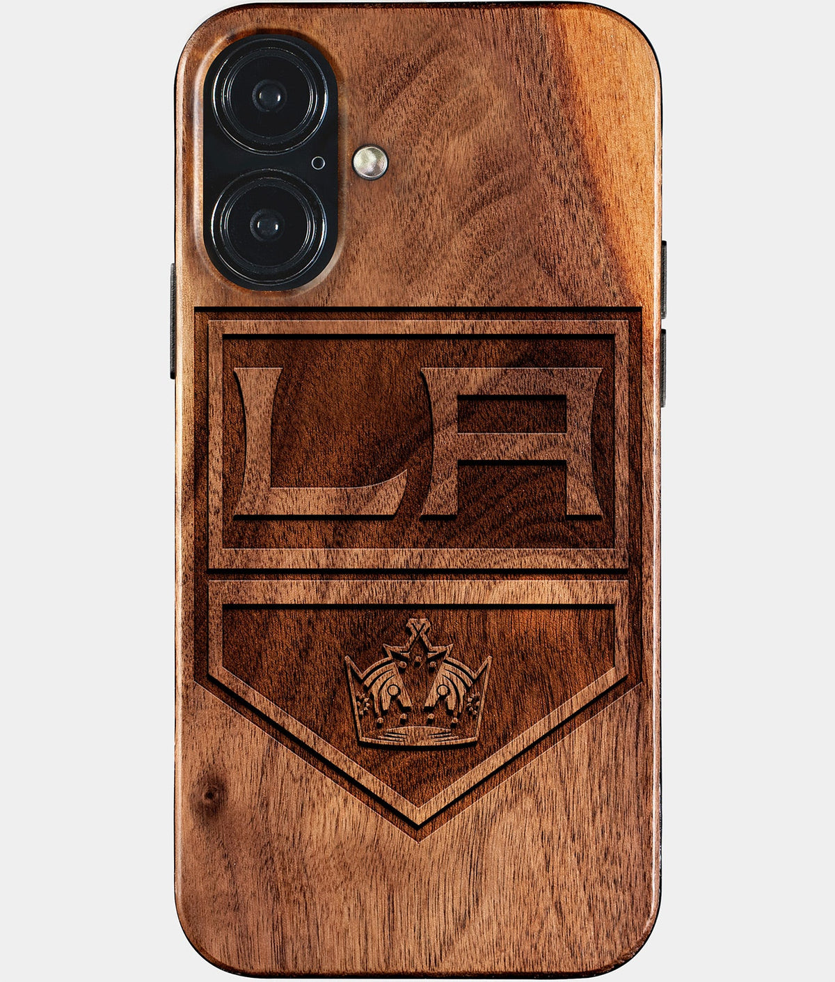 Eco-friendly Los Angeles Kings iPhone 17 Case - Carved Wood Custom Los Angeles Kings Gift For Him - Monogrammed Personalized iPhone 17 Cover By Aldergrove & Oak