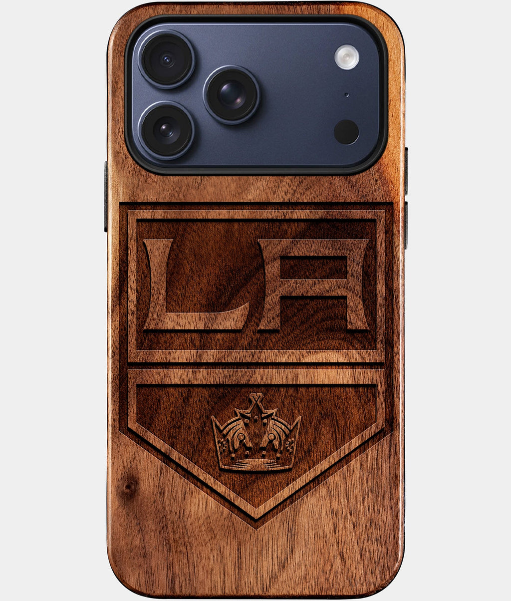 Custom Los Angeles Kings iPhone 17/17 Pro/17 Pro Max/17 Air Case - Wood Kings Cover - Eco-friendly Los Angeles Kings iPhone 17 Case - Carved Wood Custom Los Angeles Kings Gift For Him - Monogrammed Personalized iPhone 17 Cover By Aldergrove & Oak