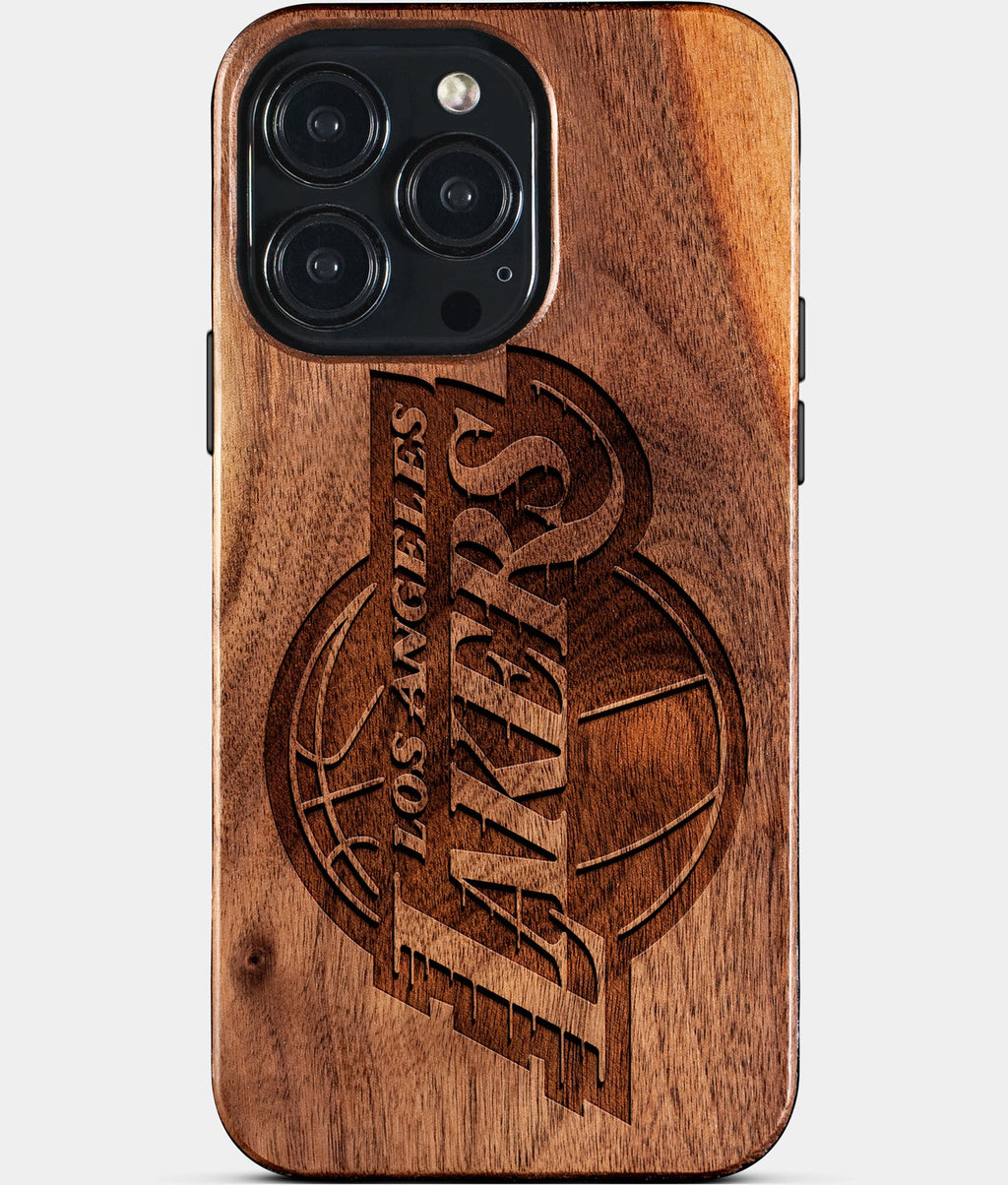 Custom Los Angeles Lakers iPhone 15/15 Pro/15 Pro Max/15 Plus Case - Wood Lakers Cover - Eco-friendly Los Angeles Lakers iPhone 15 Case - Carved Wood Custom Los Angeles Lakers Gift For Him - Monogrammed Personalized iPhone 15 Cover By Aldergrove & Oak
