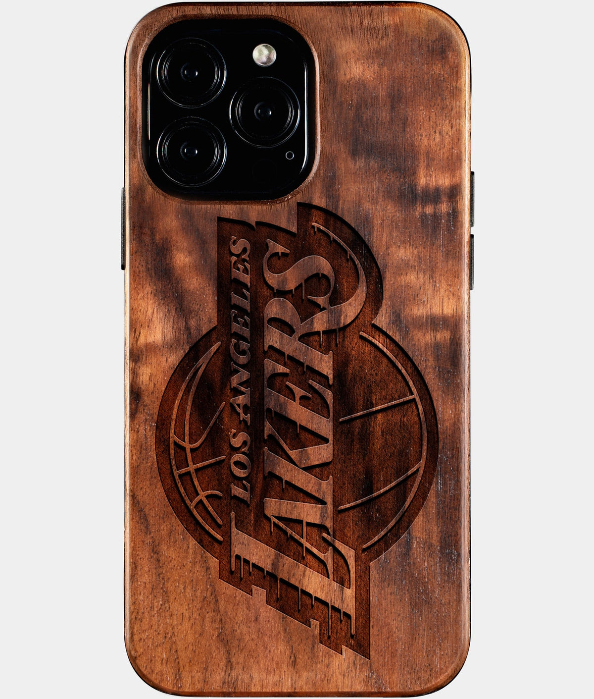 Custom Los Angeles Lakers iPhone 16/16 Pro/16 Pro Max/16 Plus Case - Wood Lakers Cover - Eco-friendly Los Angeles Lakers iPhone 16 Case - Carved Wood Custom Los Angeles Lakers Gift For Him - Monogrammed Personalized iPhone 16 Cover By Aldergrove & Oak