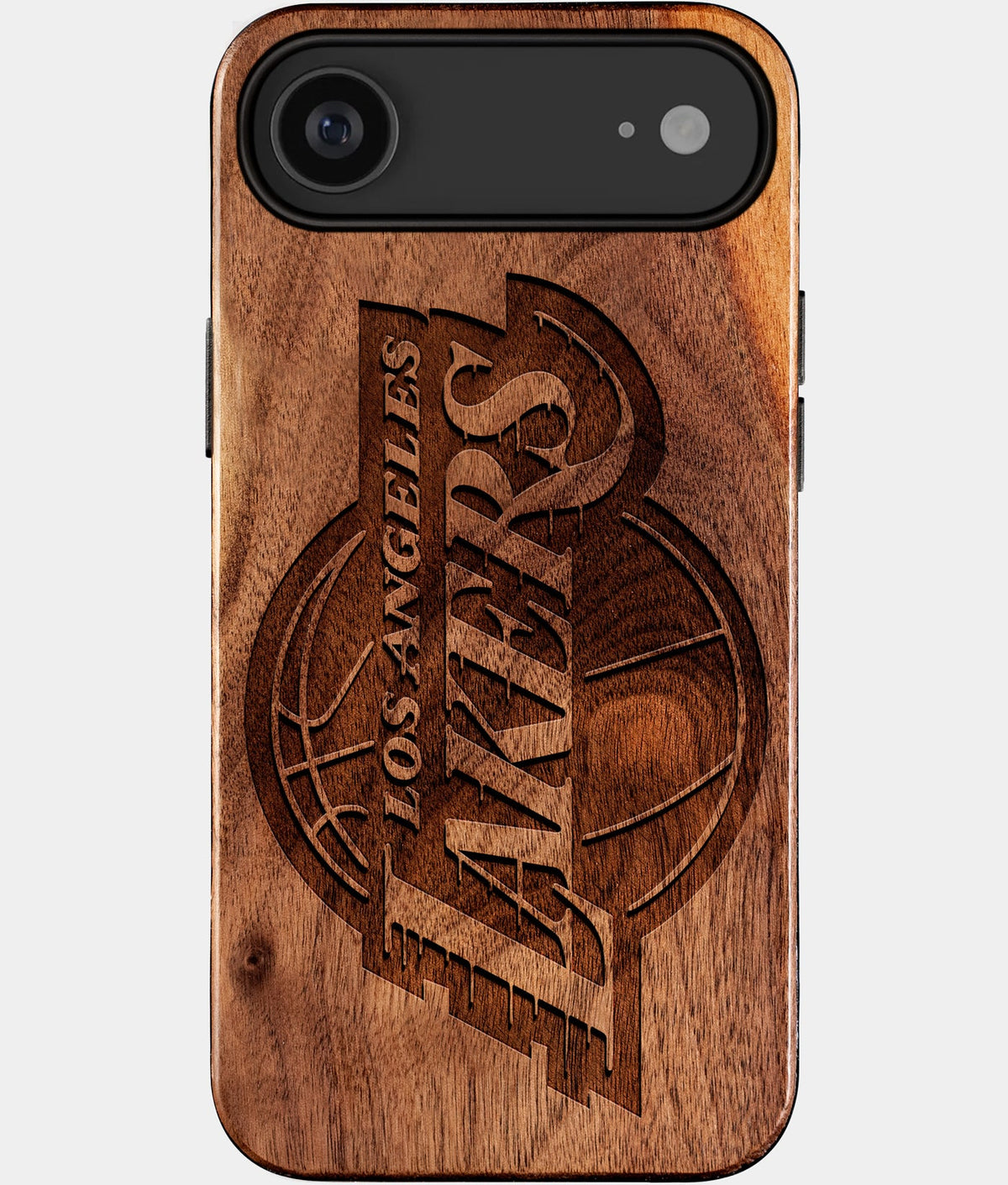 Eco-friendly Los Angeles Lakers iPhone 17 Air Case - Carved Wood Custom Los Angeles Lakers Gift For Him - Monogrammed Personalized iPhone 17 Air Cover By Aldergrove & Oak
