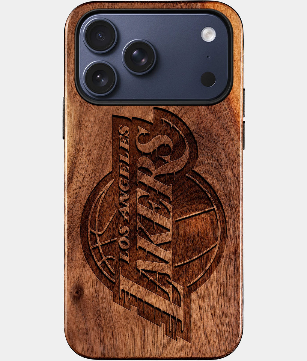 Custom Los Angeles Lakers iPhone 17/17 Pro/17 Pro Max/17 Air Case - Wood Lakers Cover - Eco-friendly Los Angeles Lakers iPhone 17 Case - Carved Wood Custom Los Angeles Lakers Gift For Him - Monogrammed Personalized iPhone 17 Cover By Aldergrove & Oak