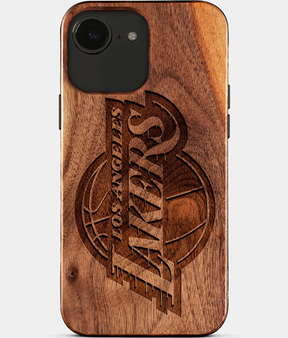 Eco-friendly Los Angeles Lakers iPhone 17e Case - Carved Wood Custom Los Angeles Lakers Gift For Him - Monogrammed Personalized iPhone 17e Cover By Aldergrove & Oak
