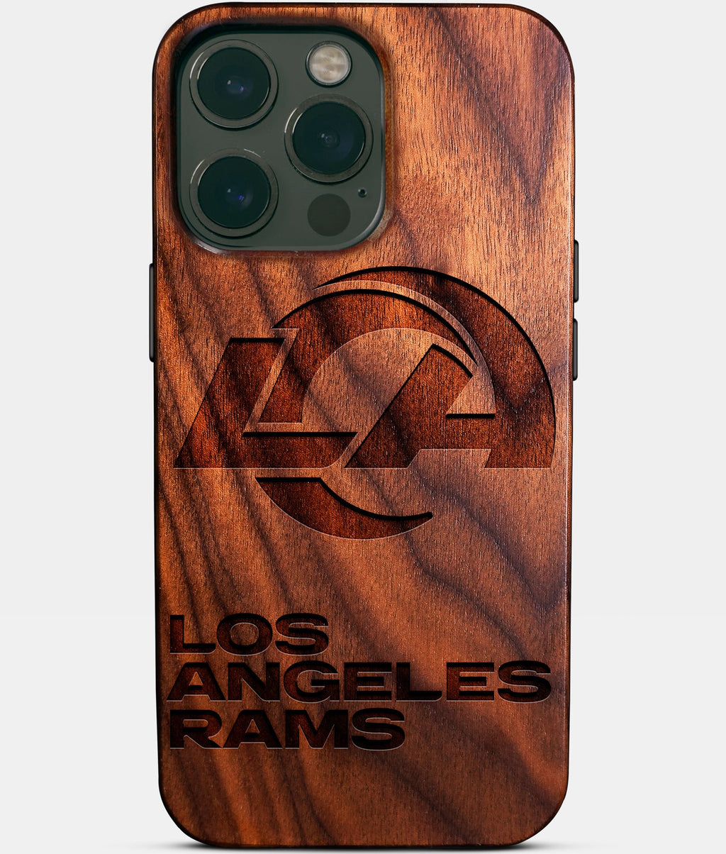 Custom Los Angeles Rams iPhone 14/14 Pro/14 Pro Max/14 Plus Case - Wood Rams Cover - Eco-friendly Los Angeles Rams iPhone 14 Case - Carved Wood Custom Los Angeles Rams Gift For Him - Monogrammed Personalized iPhone 14 Cover By Aldergrove & Oak