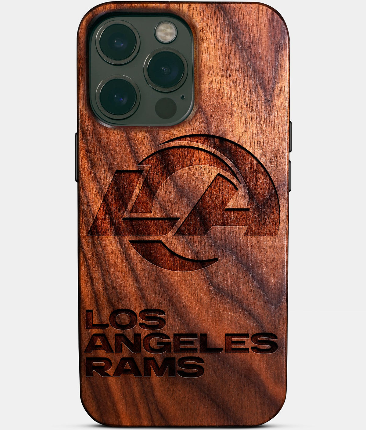 Custom Los Angeles Rams iPhone 14/14 Pro/14 Pro Max/14 Plus Case - Wood Rams Cover - Eco-friendly Los Angeles Rams iPhone 14 Case - Carved Wood Custom Los Angeles Rams Gift For Him - Monogrammed Personalized iPhone 14 Cover By Aldergrove & Oak