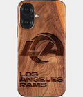 Eco-friendly Los Angeles Rams iPhone 17 Case - Carved Wood Custom Los Angeles Rams Gift For Him - Monogrammed Personalized iPhone 17 Cover By Aldergrove & Oak