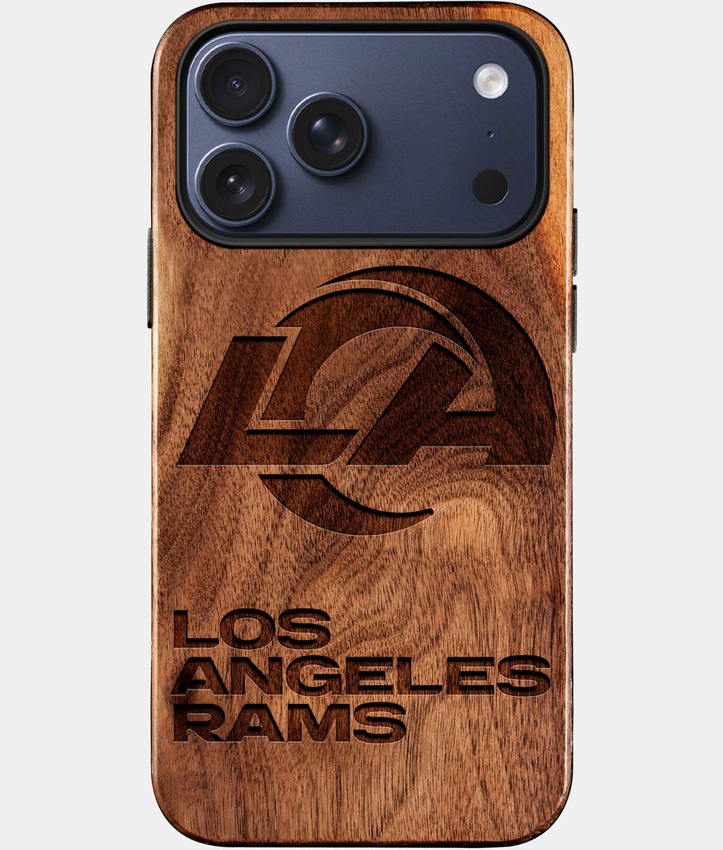 Custom Los Angeles Rams iPhone 17/17 Pro/17 Pro Max/17 Air Case - Wood Rams Cover - Eco-friendly Los Angeles Rams iPhone 17 Case - Carved Wood Custom Los Angeles Rams Gift For Him - Monogrammed Personalized iPhone 17 Cover By Aldergrove & Oak