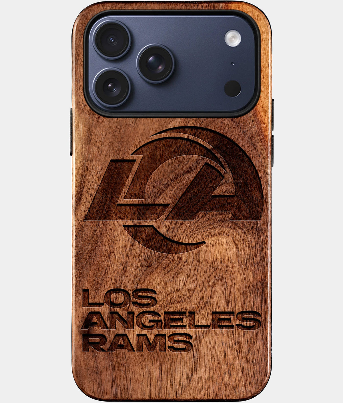 Custom Los Angeles Rams iPhone 17/17 Pro/17 Pro Max/17 Air Case - Wood Rams Cover - Eco-friendly Los Angeles Rams iPhone 17 Case - Carved Wood Custom Los Angeles Rams Gift For Him - Monogrammed Personalized iPhone 17 Cover By Aldergrove & Oak