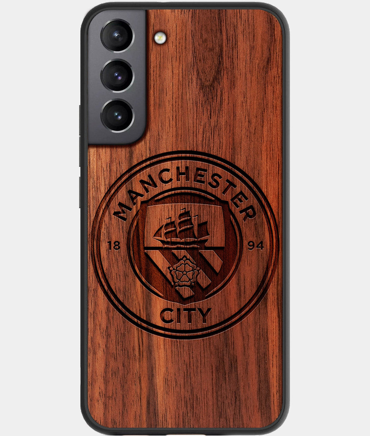 Best Wood Manchester City F.C. Galaxy S23 Case - Custom Engraved Cover - Aldergrove & Oak