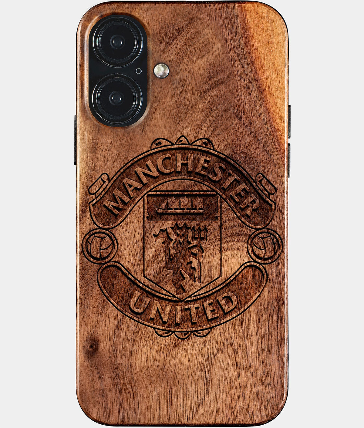 Eco-friendly Manchester United FC iPhone 17 Case - Carved Wood Custom Manchester United FC Gift For Him - Monogrammed Personalized iPhone 17 Cover By Aldergrove & Oak