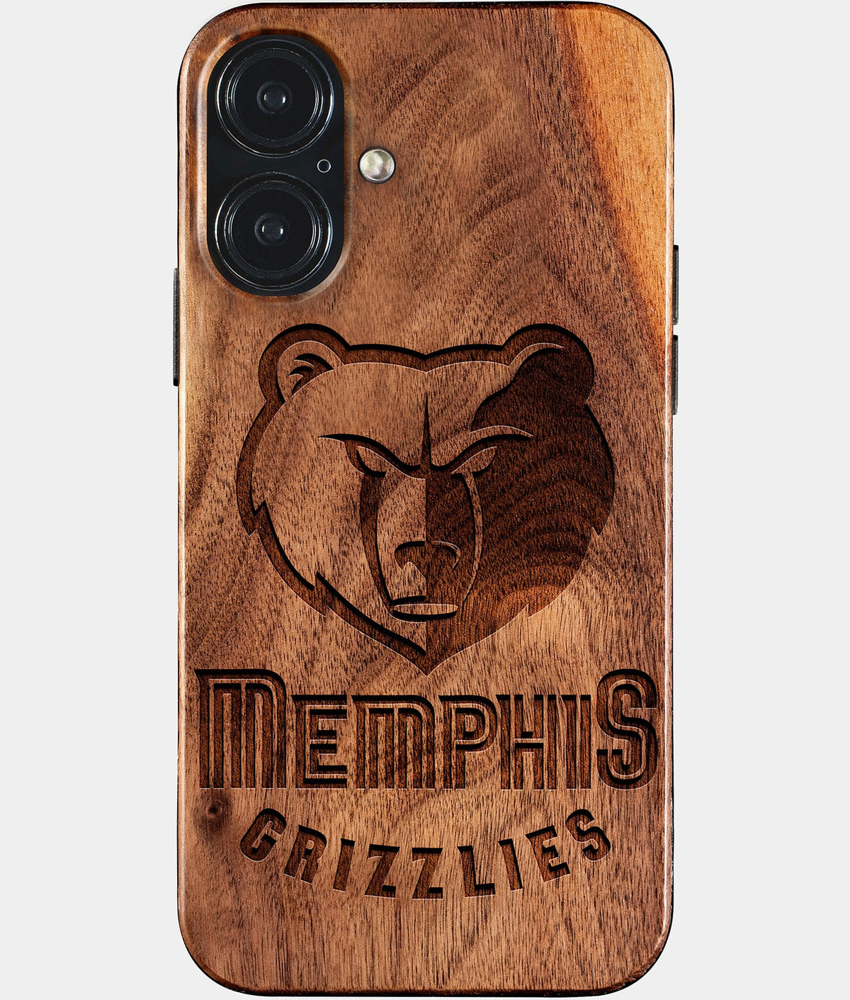 Eco-friendly Memphis Grizzlies iPhone 17 Case - Carved Wood Custom Memphis Grizzlies Gift For Him - Monogrammed Personalized iPhone 17 Cover By Aldergrove & Oak