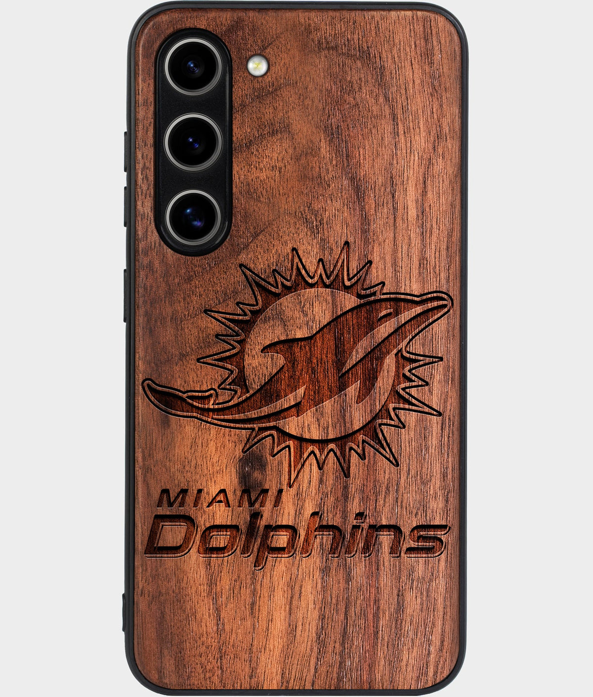 Best Wood Miami Dolphins Samsung Galaxy S26 Case - Custom Engraved Cover - Aldergrove & Oak
