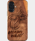 Eco-friendly Miami Heat iPhone 17 Case - Carved Wood Custom Miami Heat Gift For Him - Monogrammed Personalized iPhone 17 Cover By Aldergrove & Oak