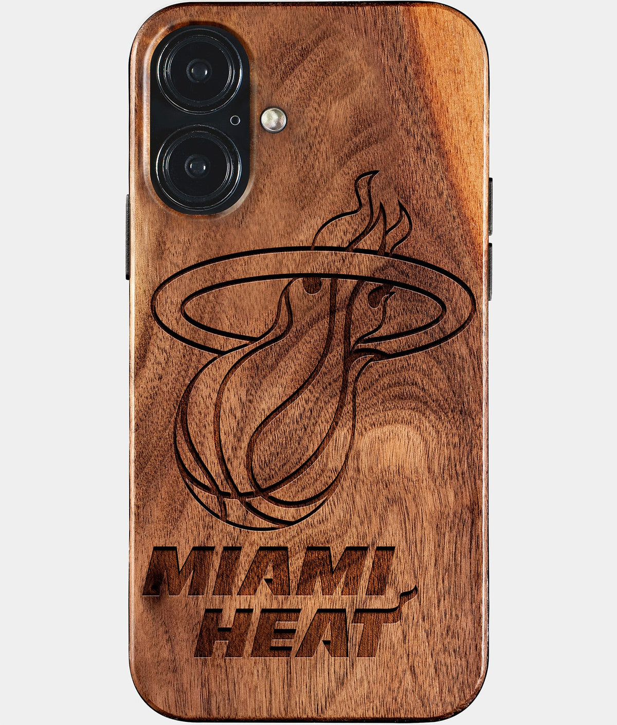 Eco-friendly Miami Heat iPhone 17 Case - Carved Wood Custom Miami Heat Gift For Him - Monogrammed Personalized iPhone 17 Cover By Aldergrove & Oak