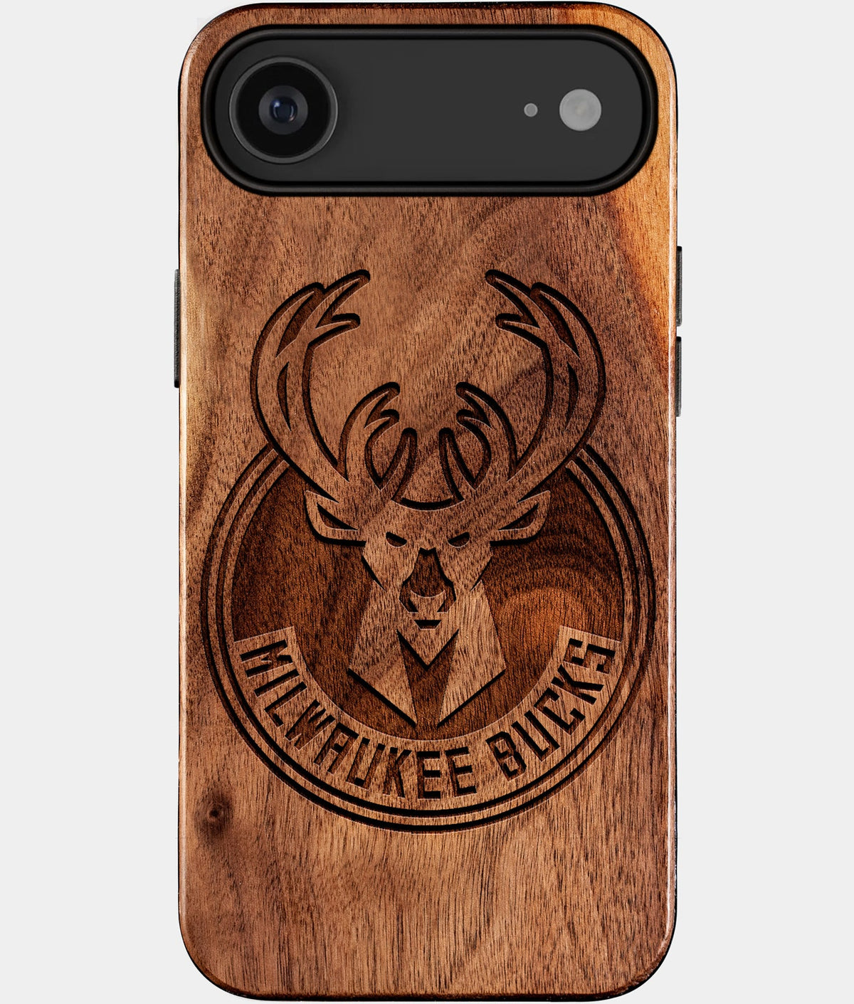 Eco-friendly Milwaukee Bucks iPhone 17 Air Case - Carved Wood Custom Milwaukee Bucks Gift For Him - Monogrammed Personalized iPhone 17 Air Cover By Aldergrove & Oak