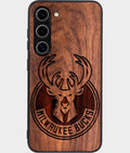 Best Wood Milwaukee Bucks Samsung Galaxy S24 Case - Custom Engraved Cover - Aldergrove & Oak