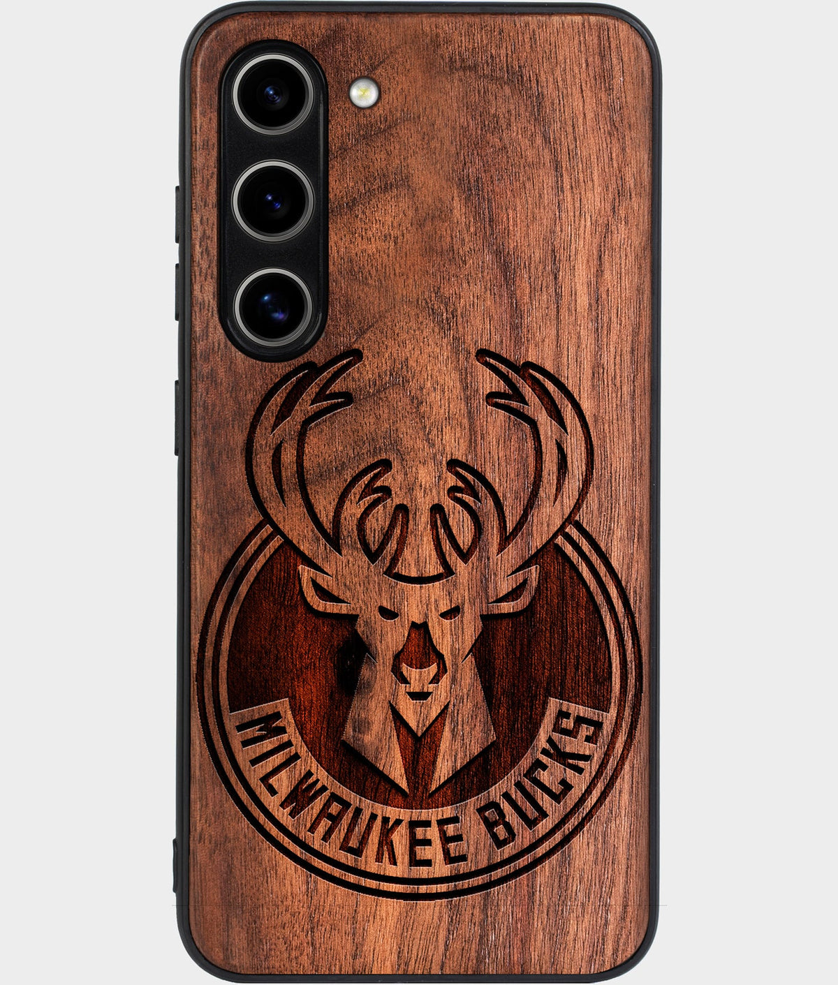 Best Wood Milwaukee Bucks Galaxy S25 Case - Custom Engraved Cover - Aldergrove & Oak