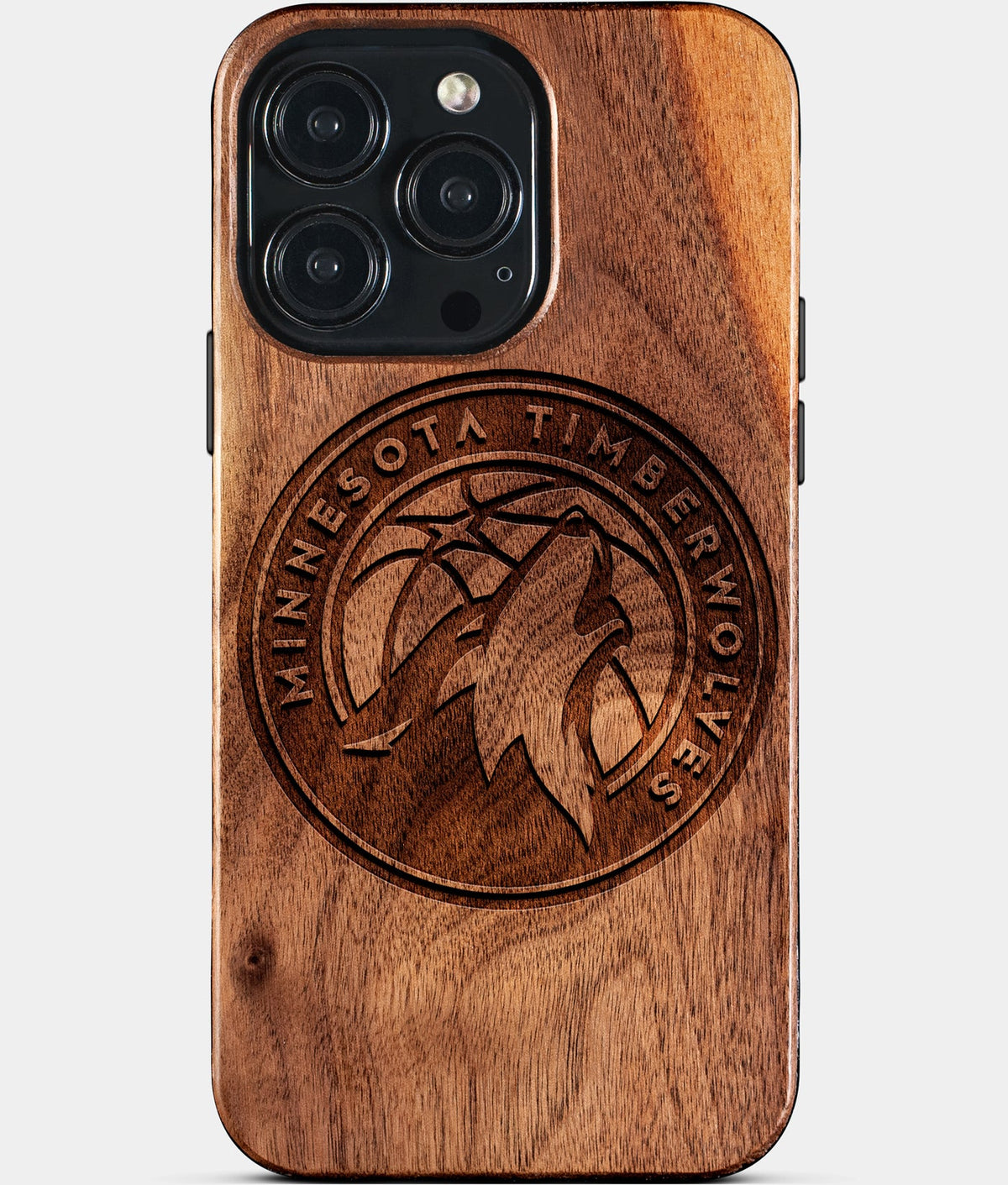 Custom Minnesota Timberwolves iPhone 15/15 Pro/15 Pro Max/15 Plus Case - Wood Timberwolves Cover - Eco-friendly Minnesota Timberwolves iPhone 15 Case - Carved Wood Custom Minnesota Timberwolves Gift For Him - Monogrammed Personalized iPhone 15 Cover By Aldergrove & Oak