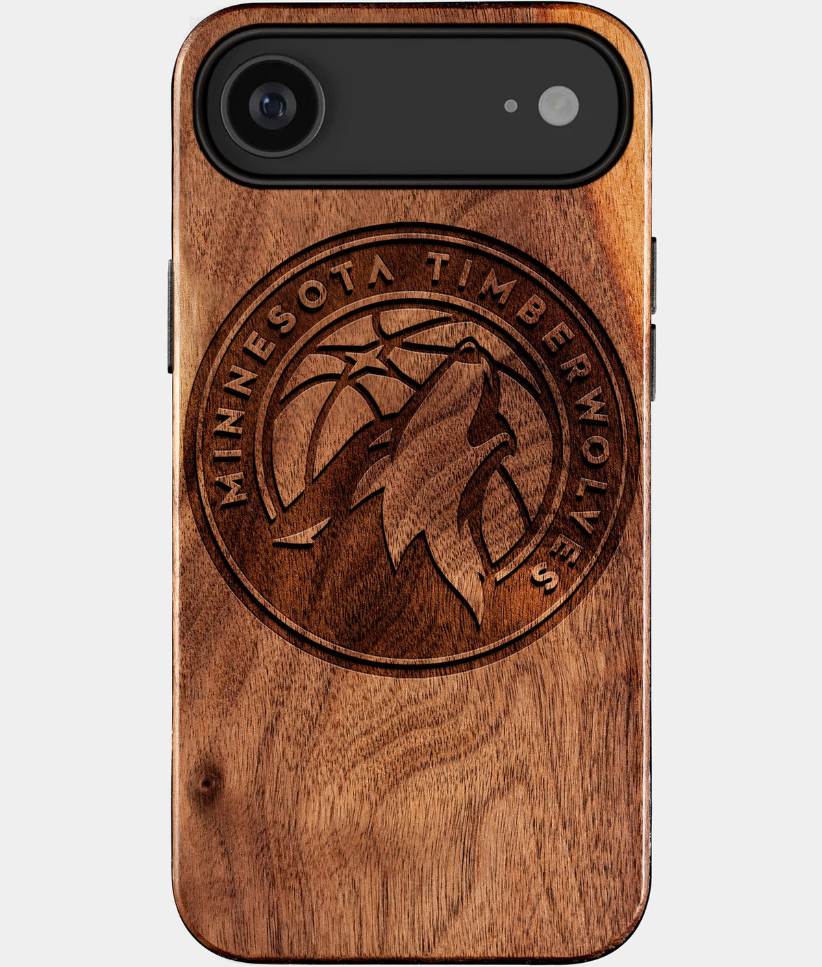 Eco-friendly Minnesota Timberwolves iPhone 17 Air Case - Carved Wood Custom Minnesota Timberwolves Gift For Him - Monogrammed Personalized iPhone 17 Air Cover By Aldergrove & Oak